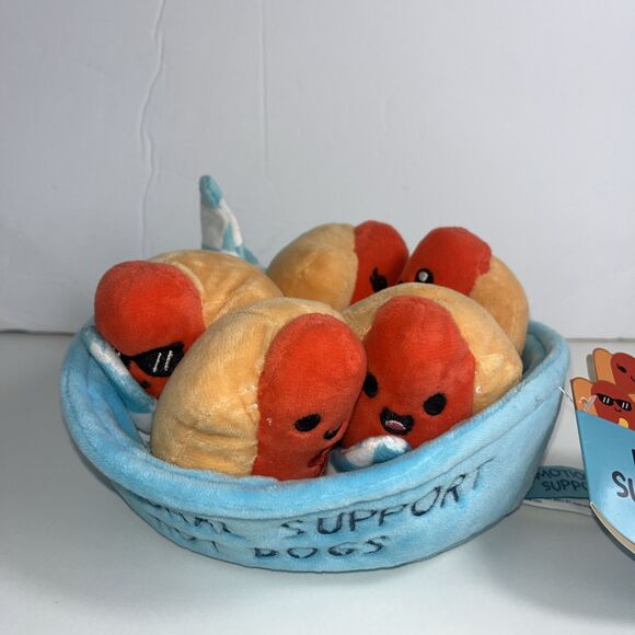 Emotional Support Hot Dogs 5pc Plush Set NWT - Picture 2 of 13